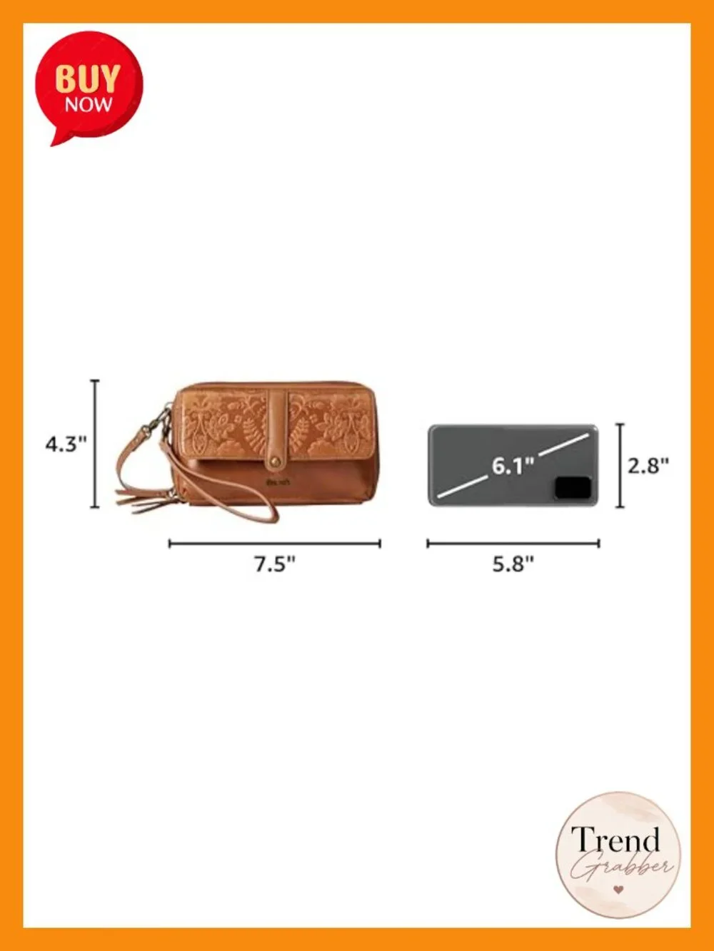 Extra Large Smartphone Crossbody Bag with 10 Card Slots